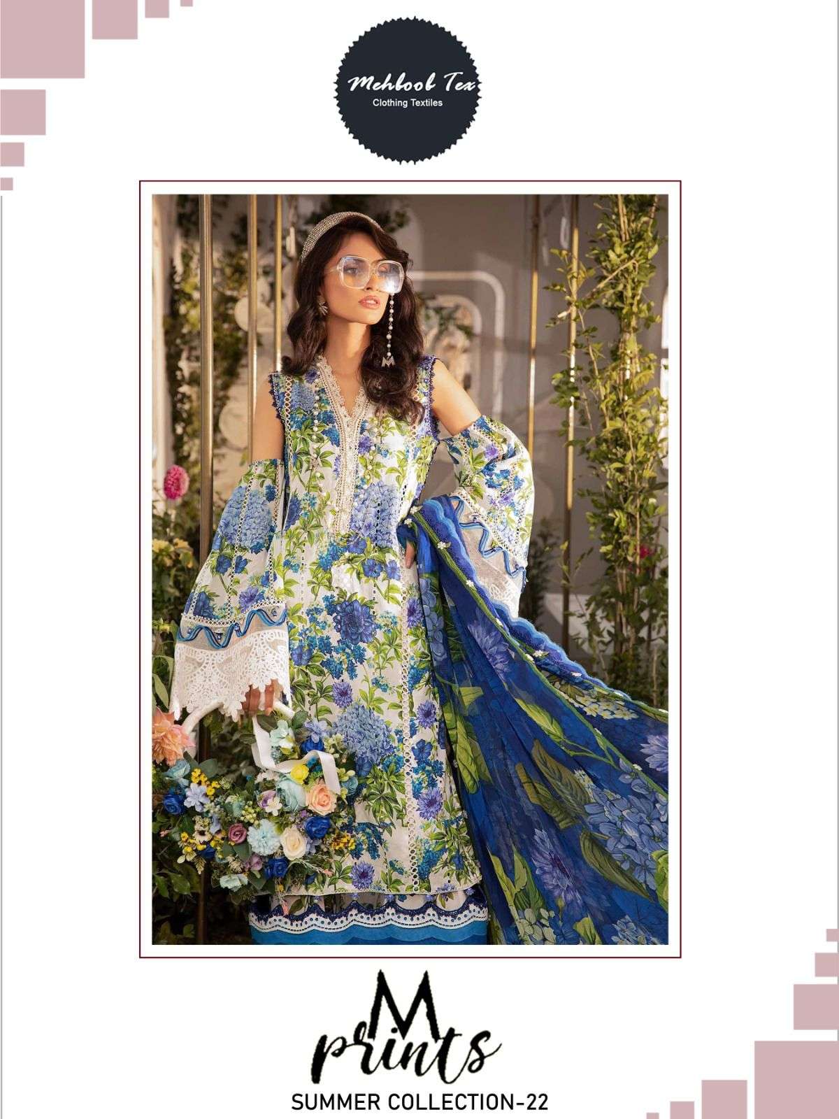 Mehbbob tex Mariab Mprint Spring Summer 22 series 1299-1300 pure cotton suit 