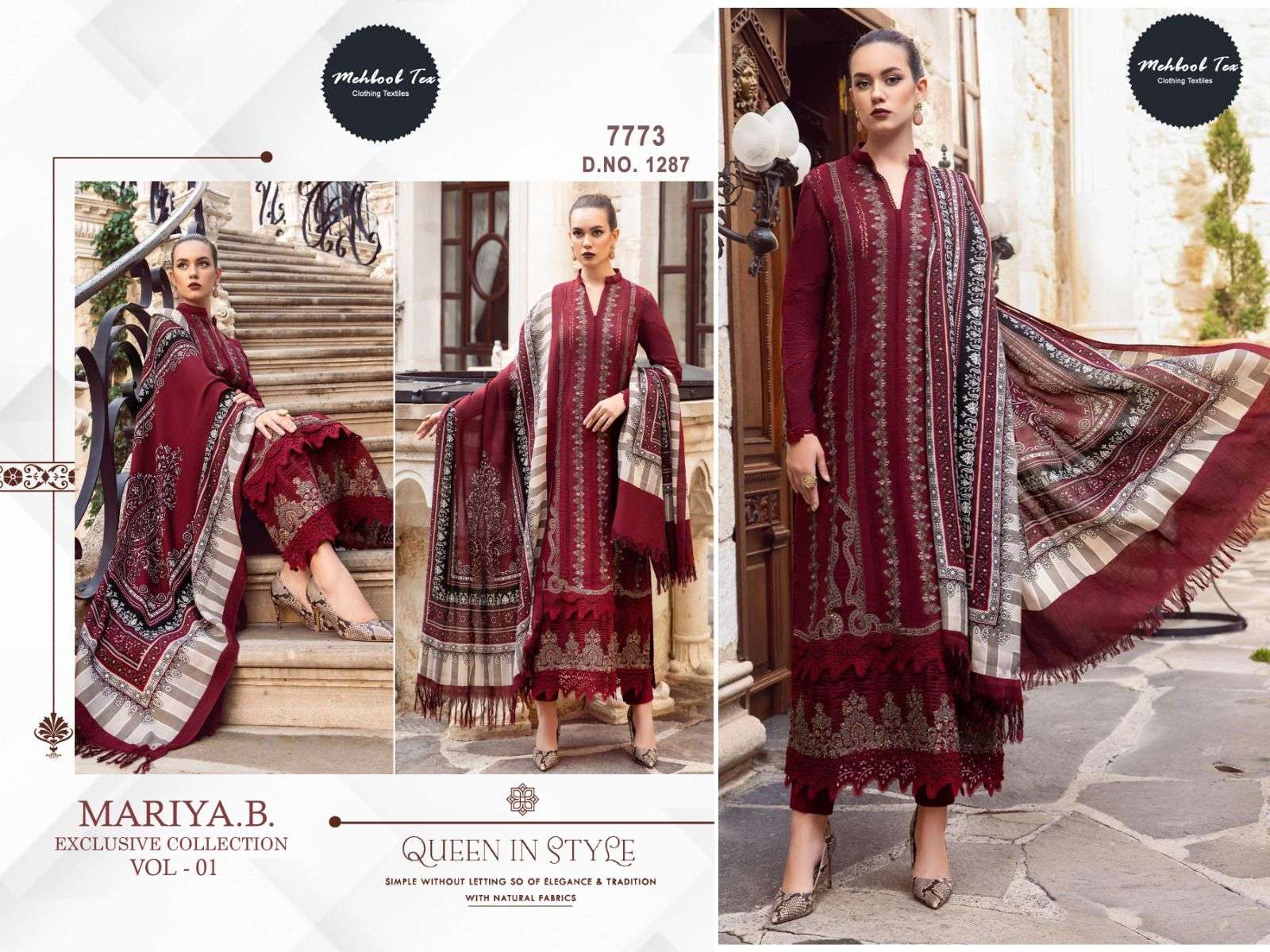 mehboob tex 1287 pure rayon cotton suit 