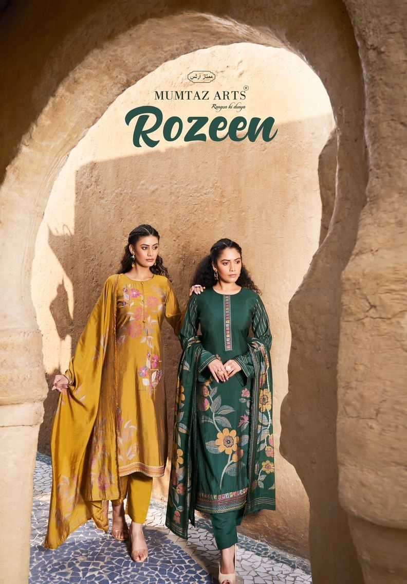 mumtaz arts rozeen series 6001-6006 pure viscose muslin suit 