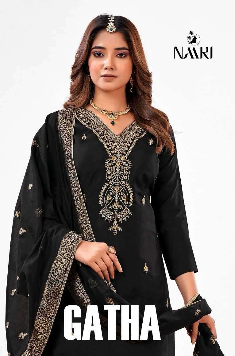 naari gatha series 66001-66004 Pure Roman modal silk suit