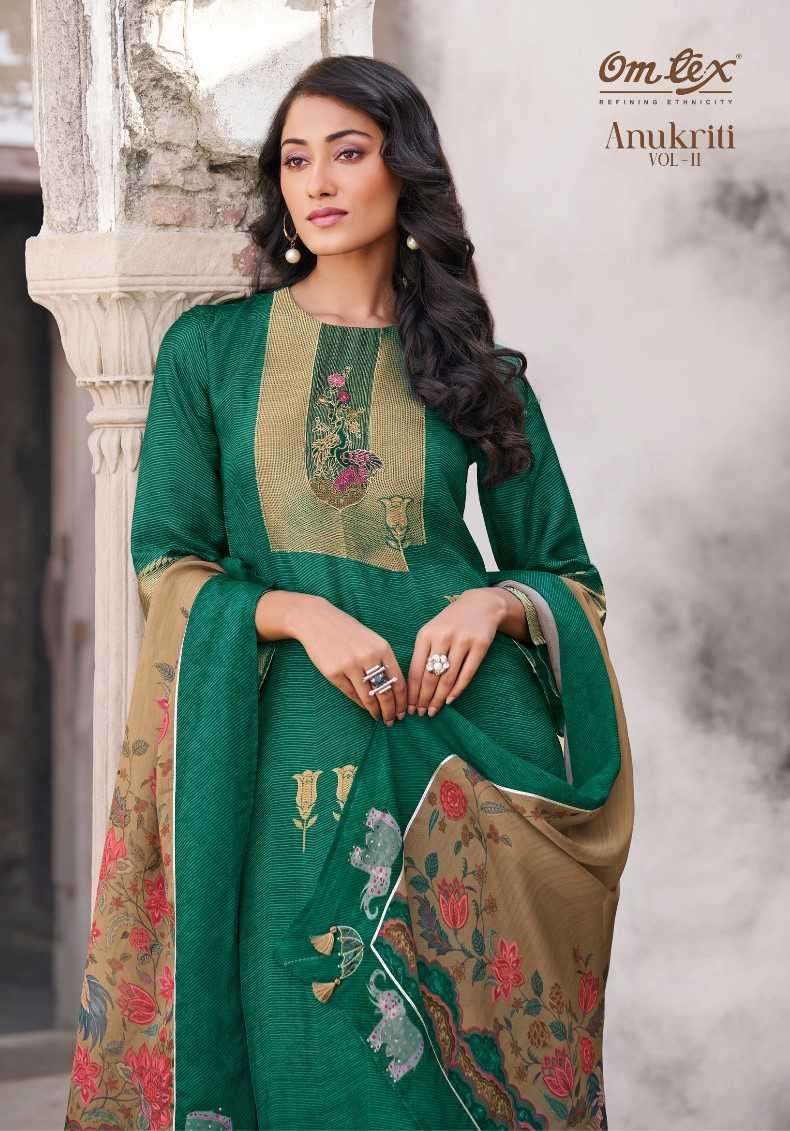 omtex anukriti vol 2 series 3411 banarasi jacquard suit 