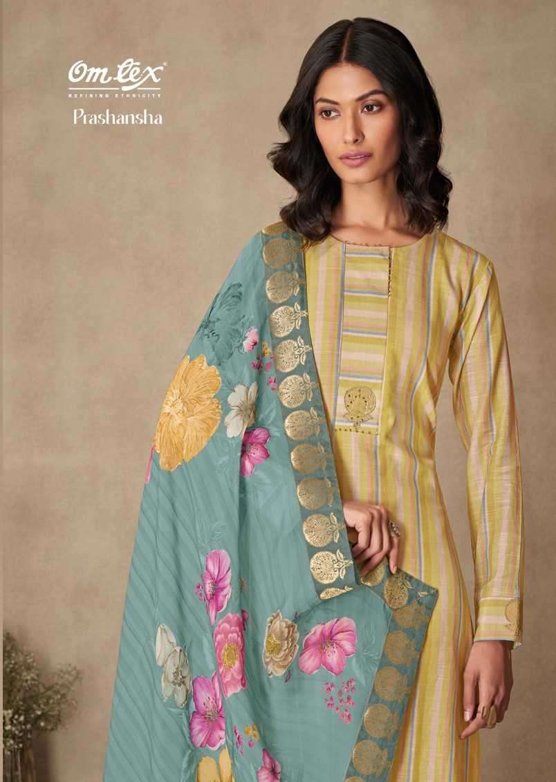 omtex prashansa series 3671 muslin linen digital print suit 