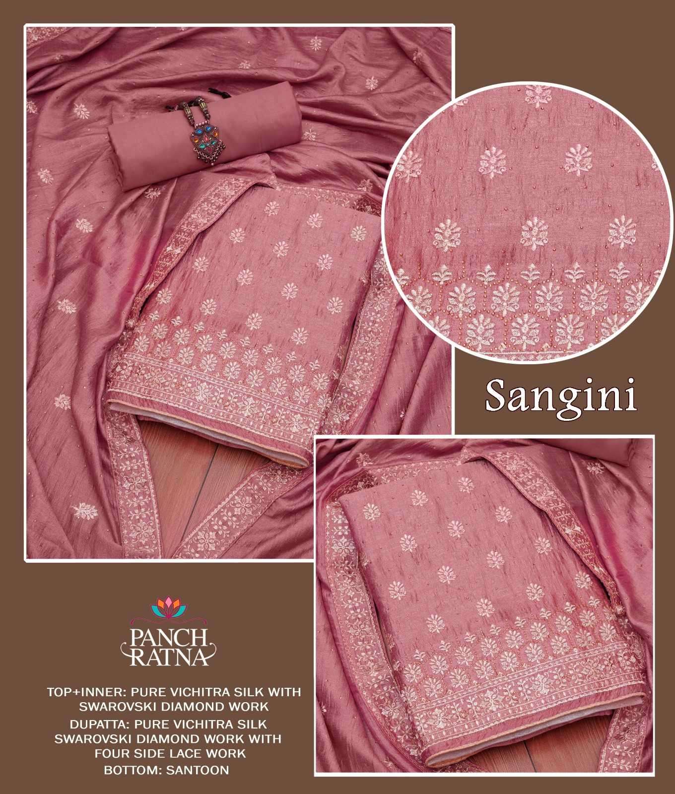 panch ratna sangini pure vichitra silk suit 