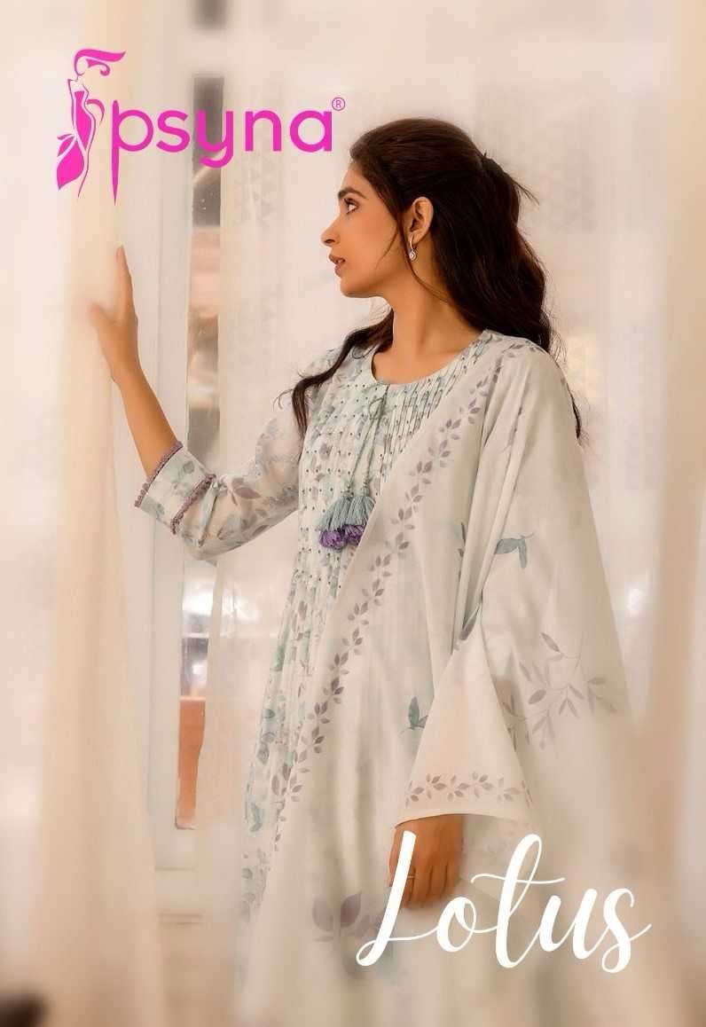 psyna lotus series 1001-1006 Poly Linen readymade suit 