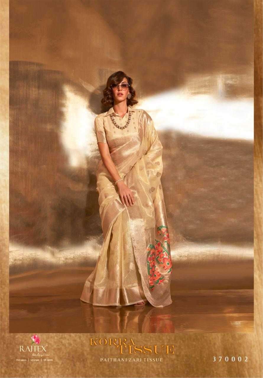 rajtex korra tissue series 370001-370006 paithani zari tissue saree