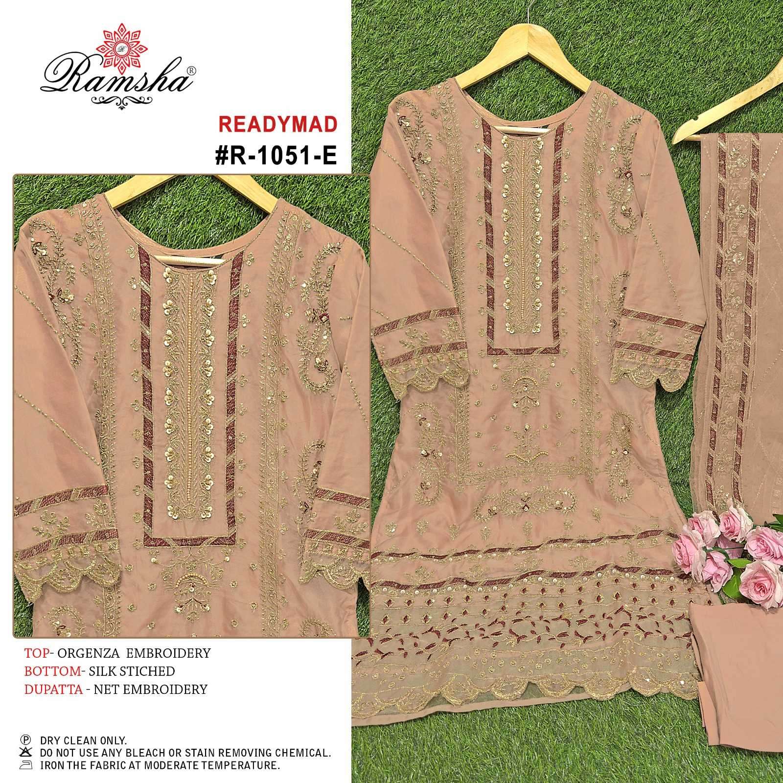 ramsha R-1051 nx dusty organza embroidery suit