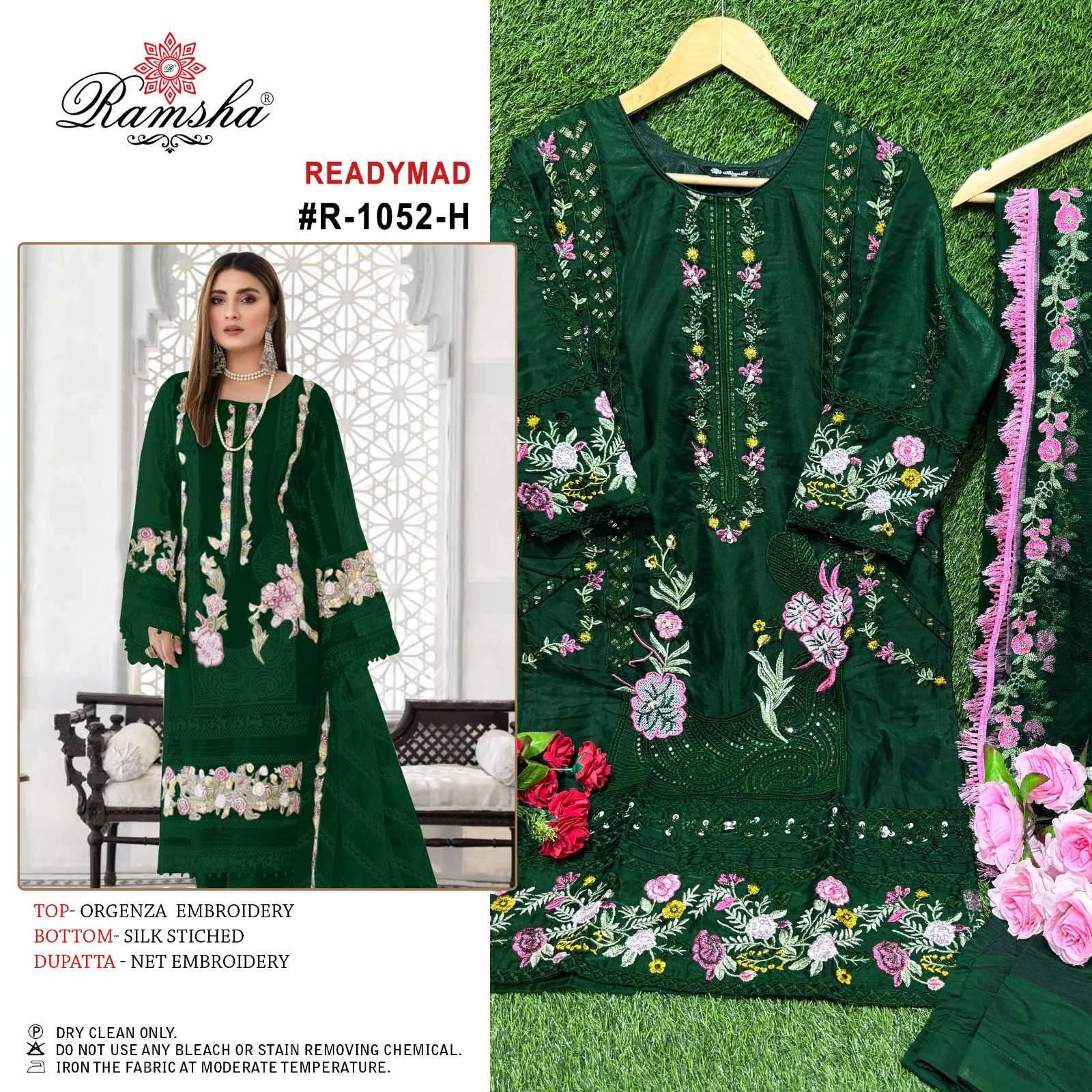 ramsha R-1052 nx organza embroidery readymade suit 