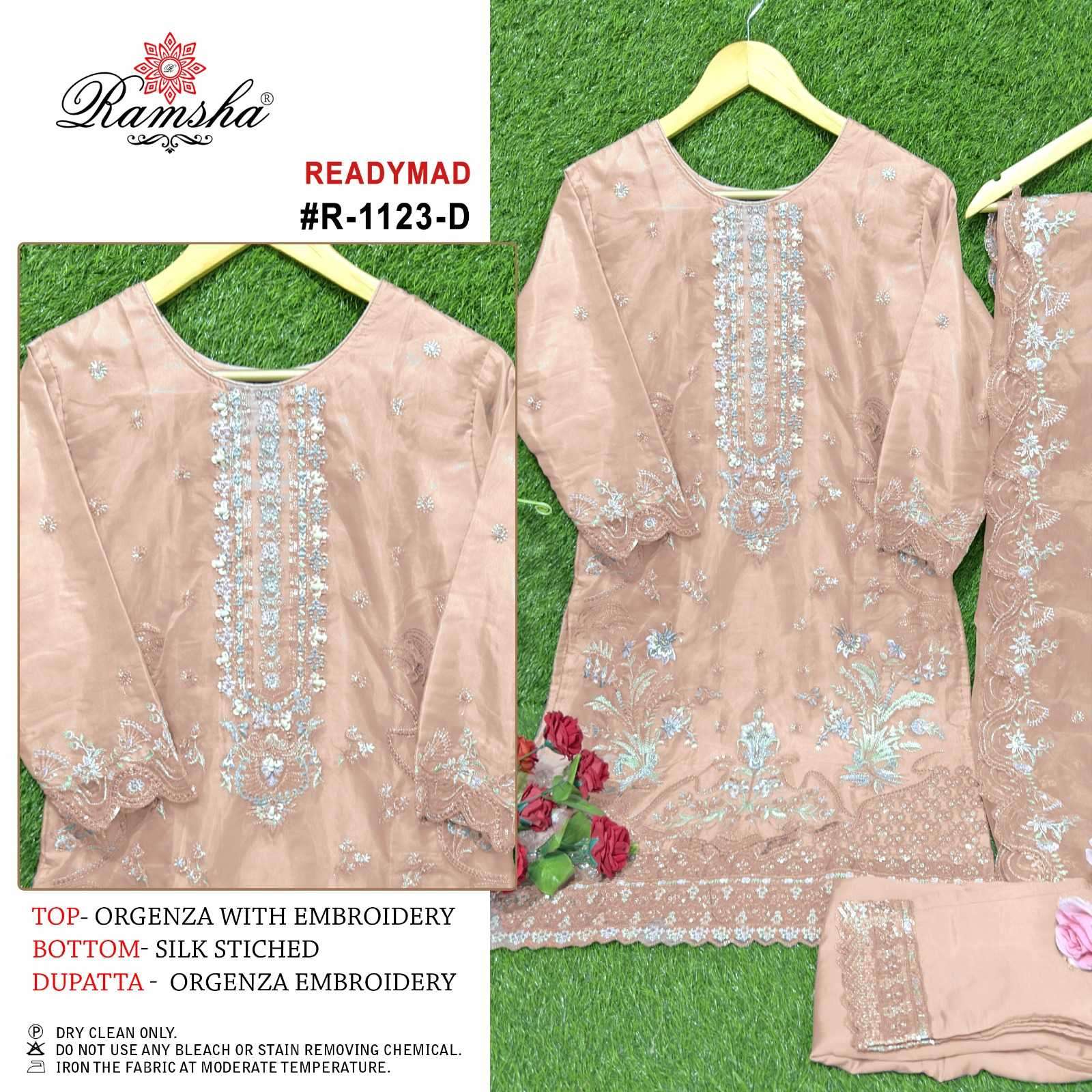 ramsha R-1123 organza embroidery suit 