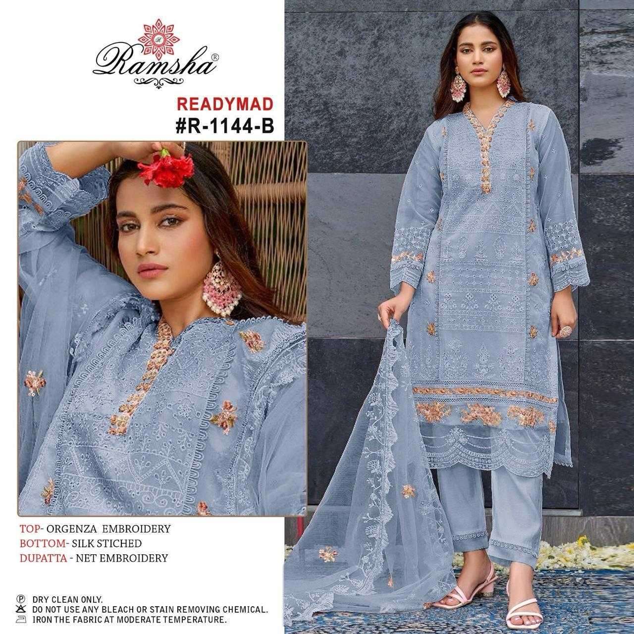 ramsha R-1144 nx organza embroidery suit 