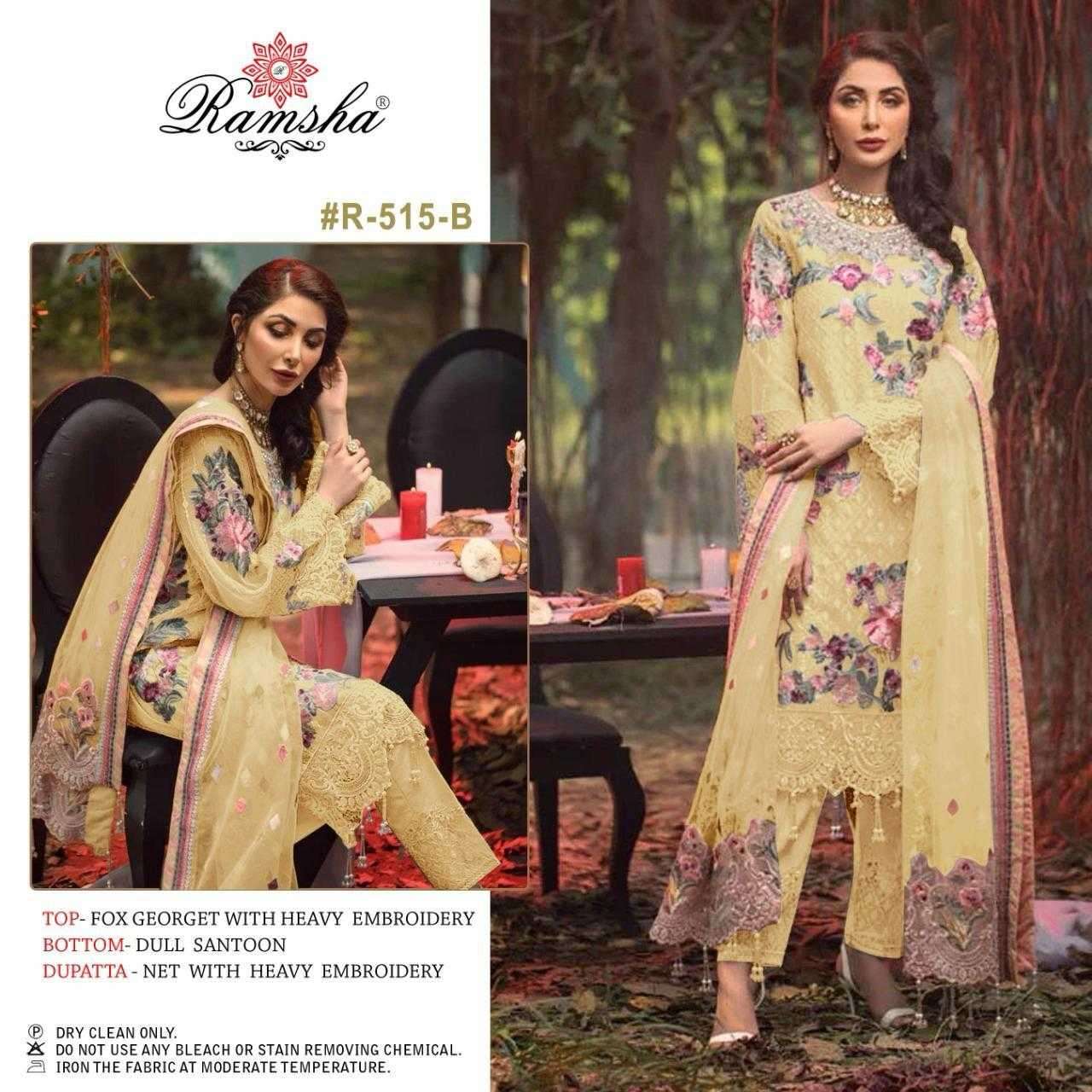 ramsha R-515 georgette embroidery suit 