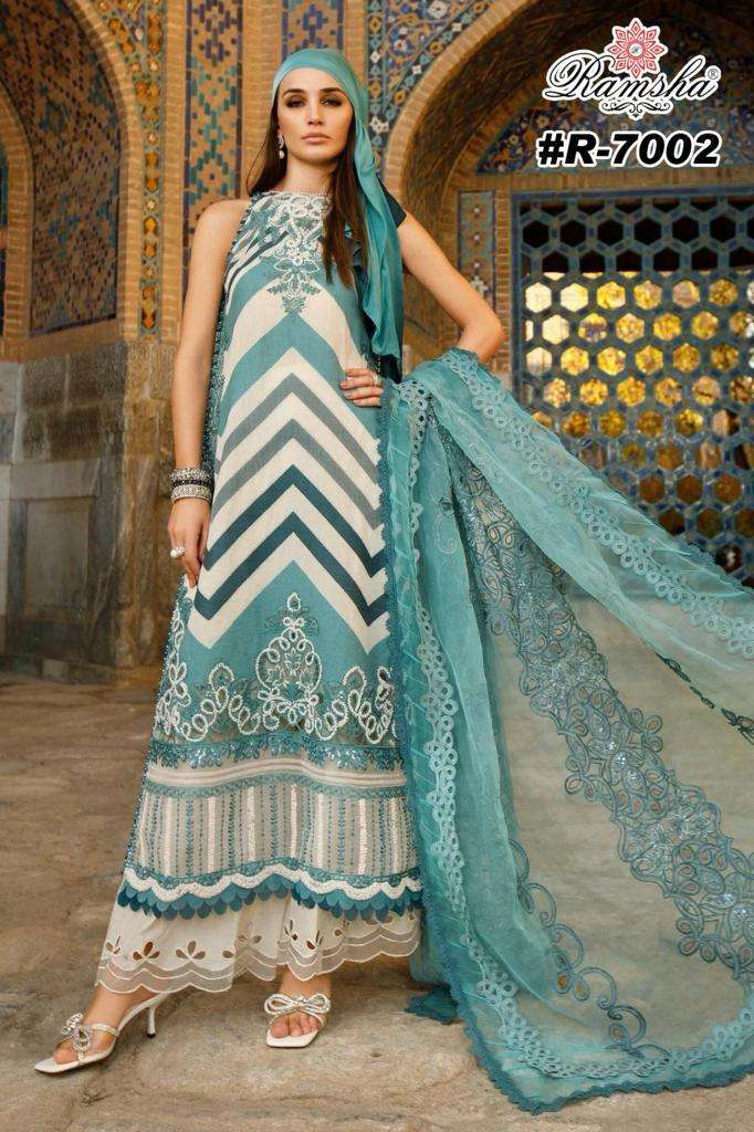 ramsha R-7002 R-7003 cambric embroidery patch suit 
