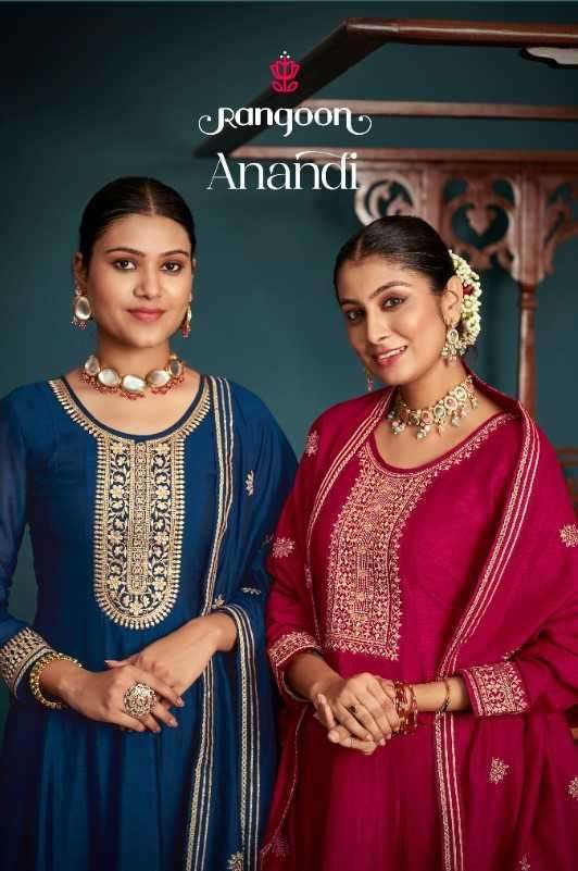 rangoon anandi series 4821-4824 Silk with Fancy Embroidery Work anarkali suit 