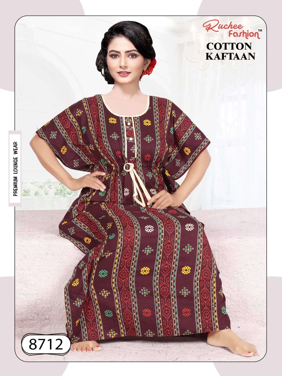 ruchee fashion cotton kaftan 8711-8712 comfy ladies night wear