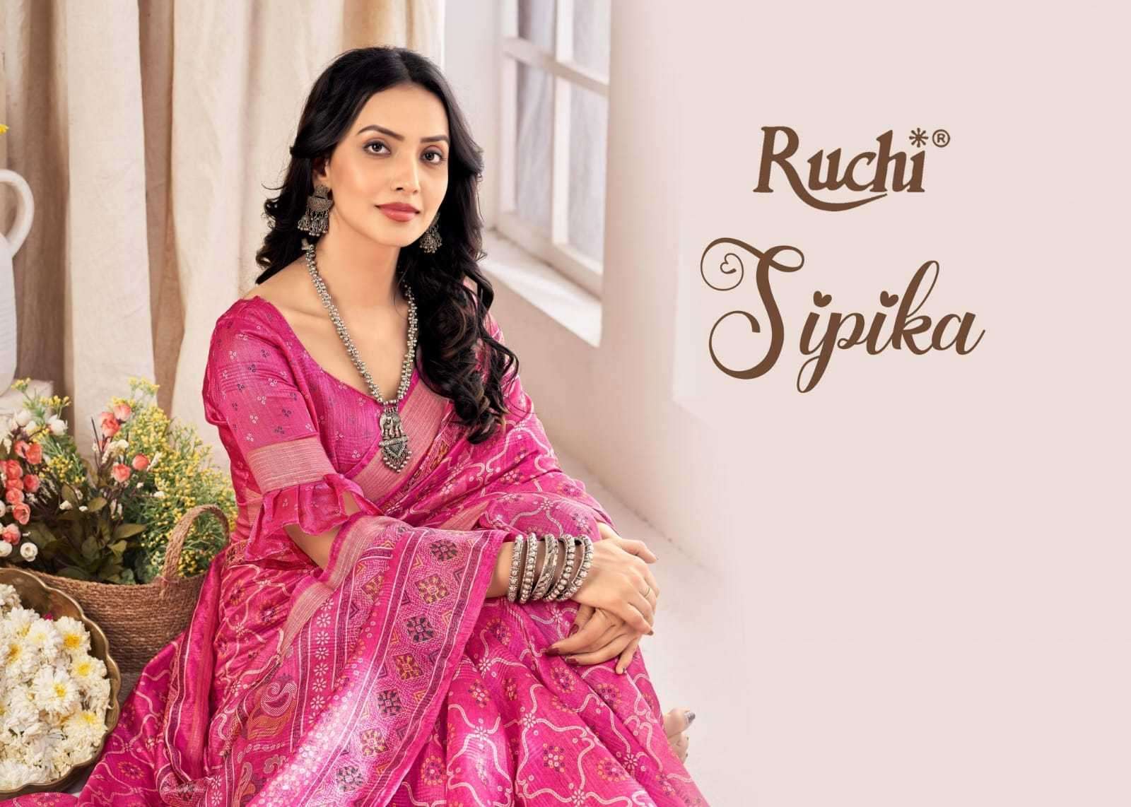 ruchi sipika series 29301-29302 linen silk saree