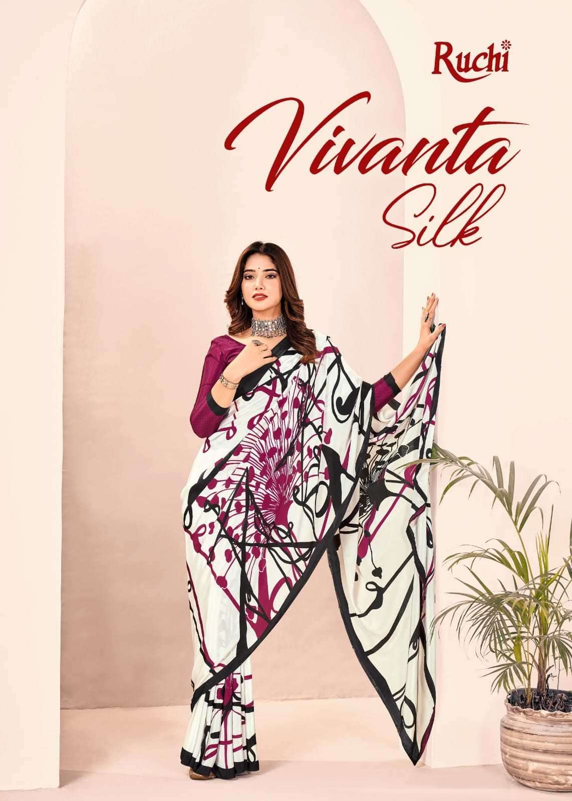 ruchi vivanta silk vol 28 series 30201-30206 Silk Crepe saree