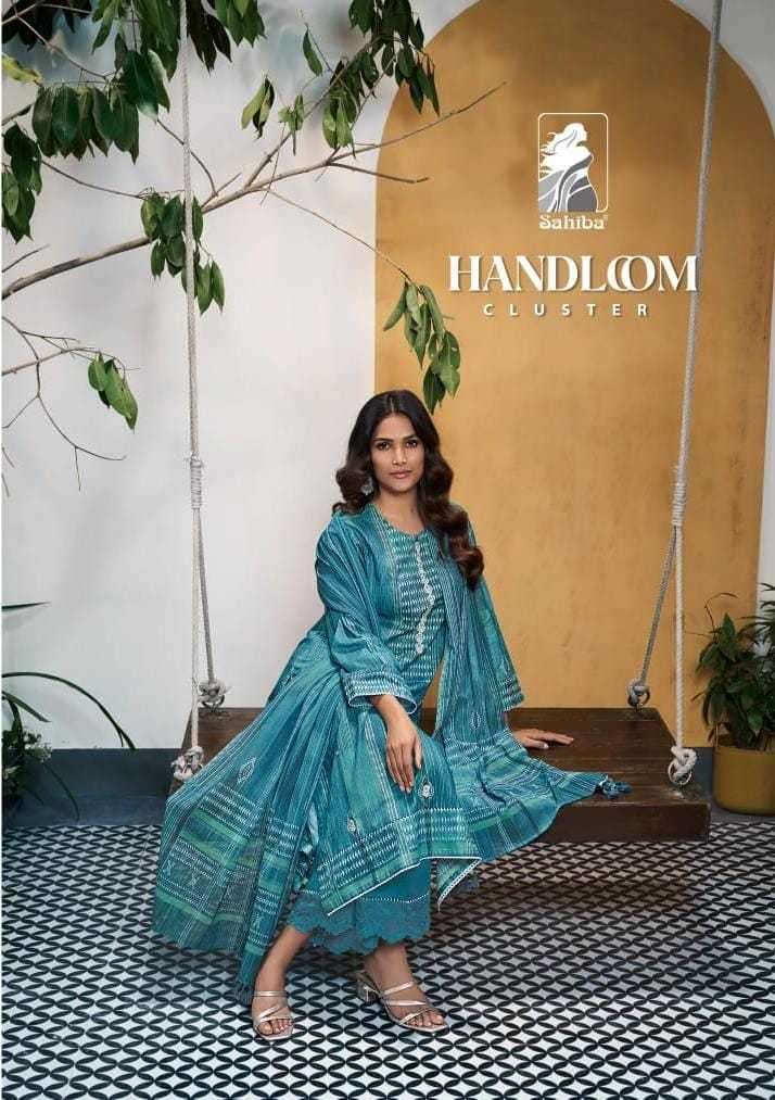 sahiba handloom cluster pure cotton lawn digital print suit 