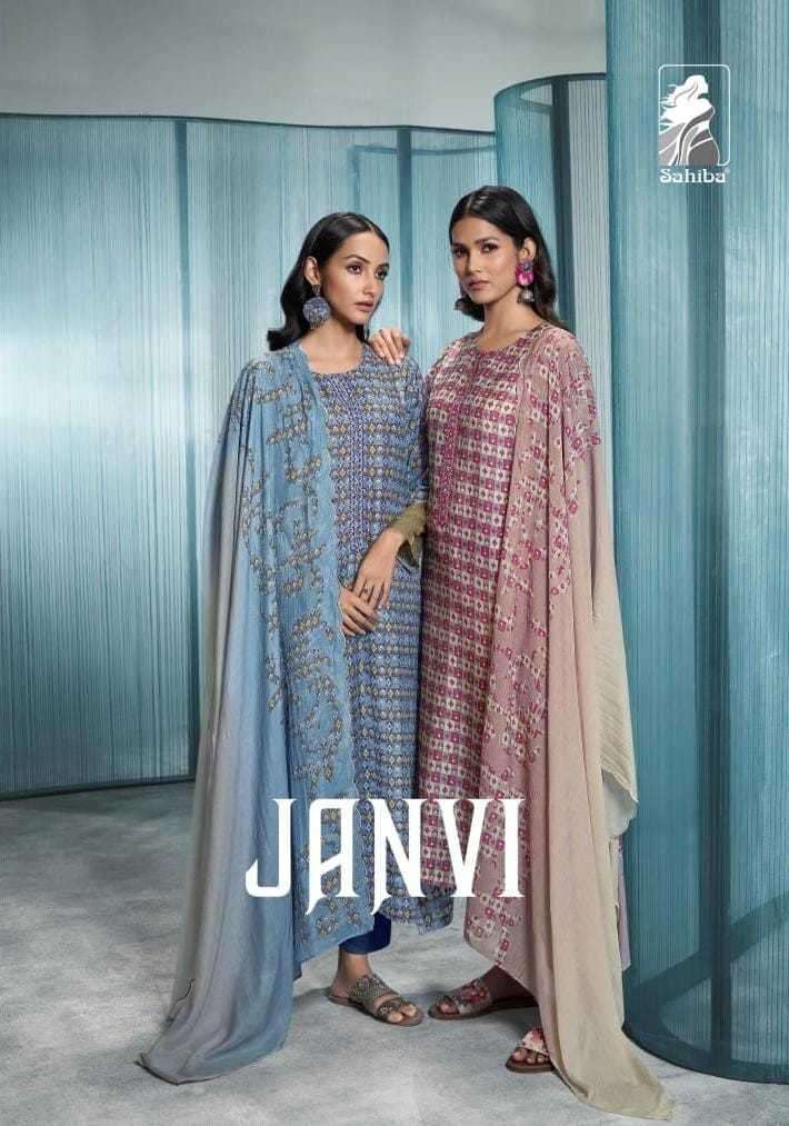 sahiba janvi unique muslin silk suit 