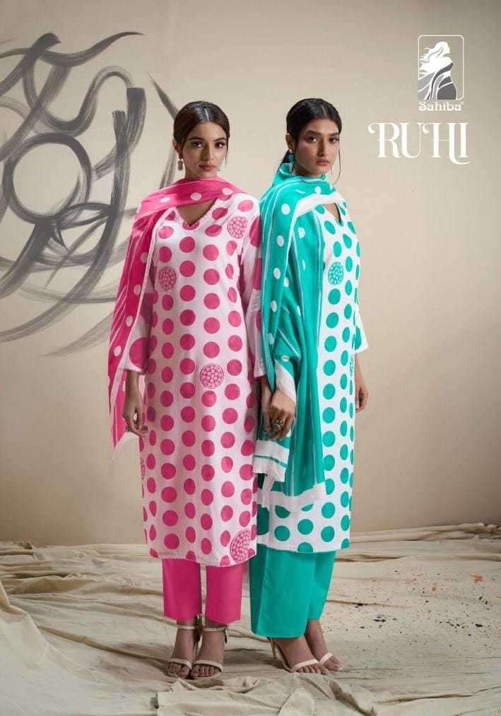 sahiba ruhi pure cotton lawn digital print suit 