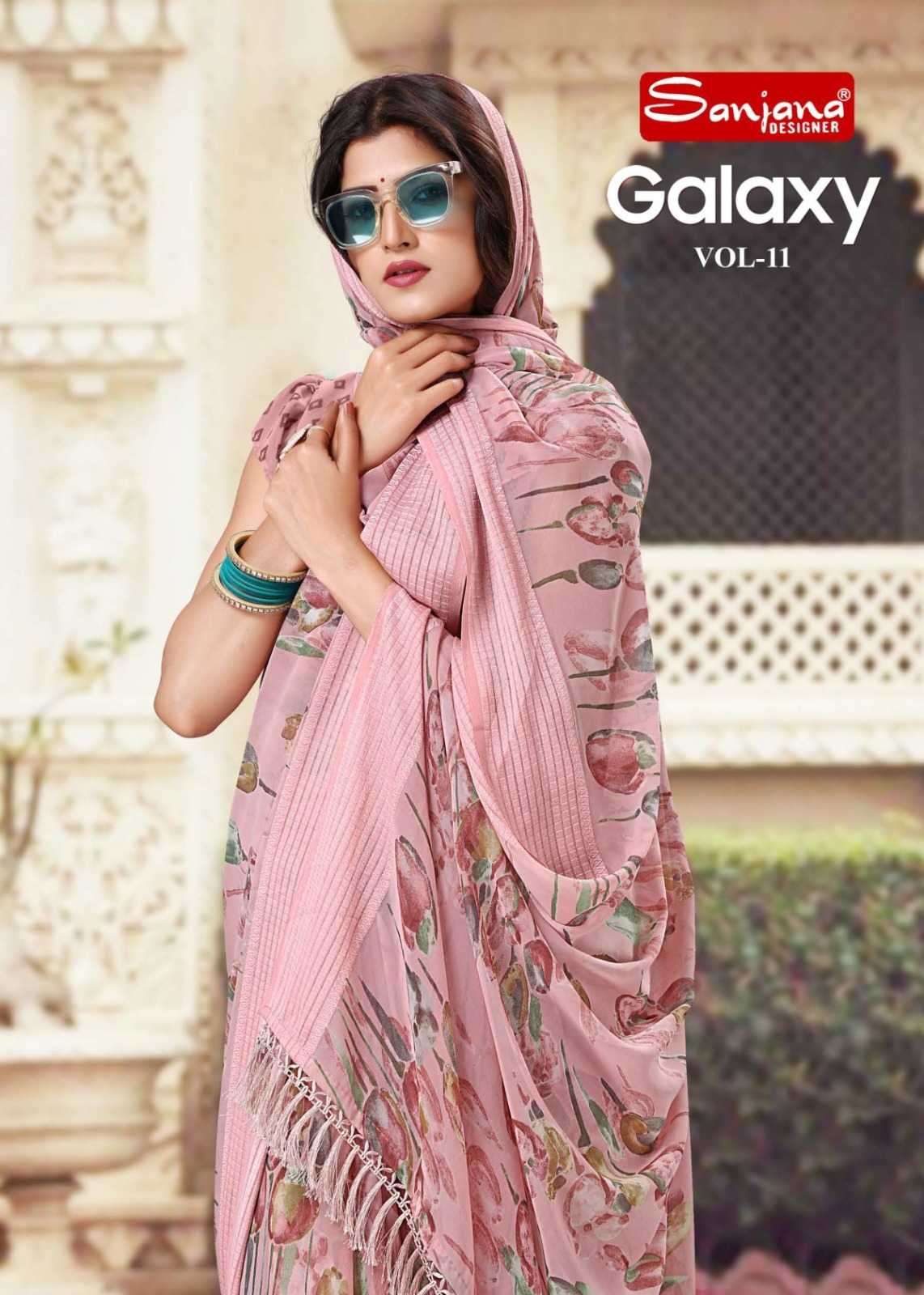 sanjana designer galaxy vol 11 series 161-166 weightless saree