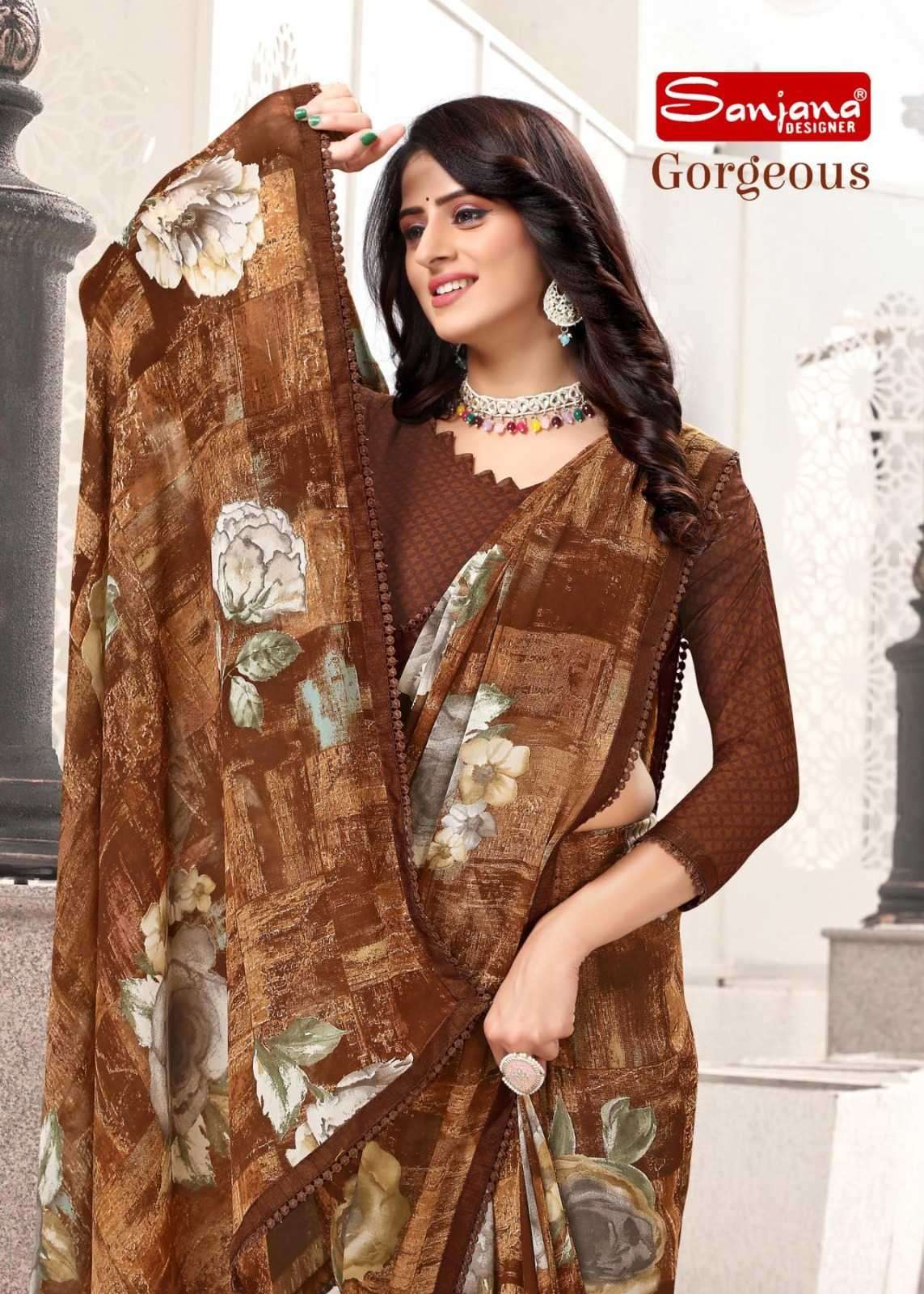 sanjana designer gorgeous series 107-112 weightless saree