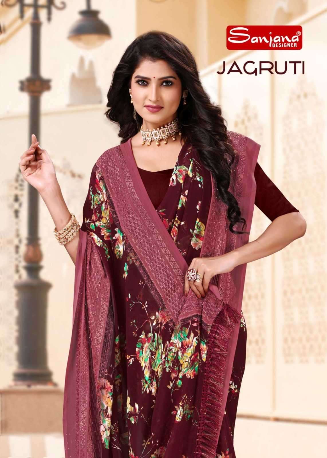 sanjana designer jagruti series 101-106 weightless saree