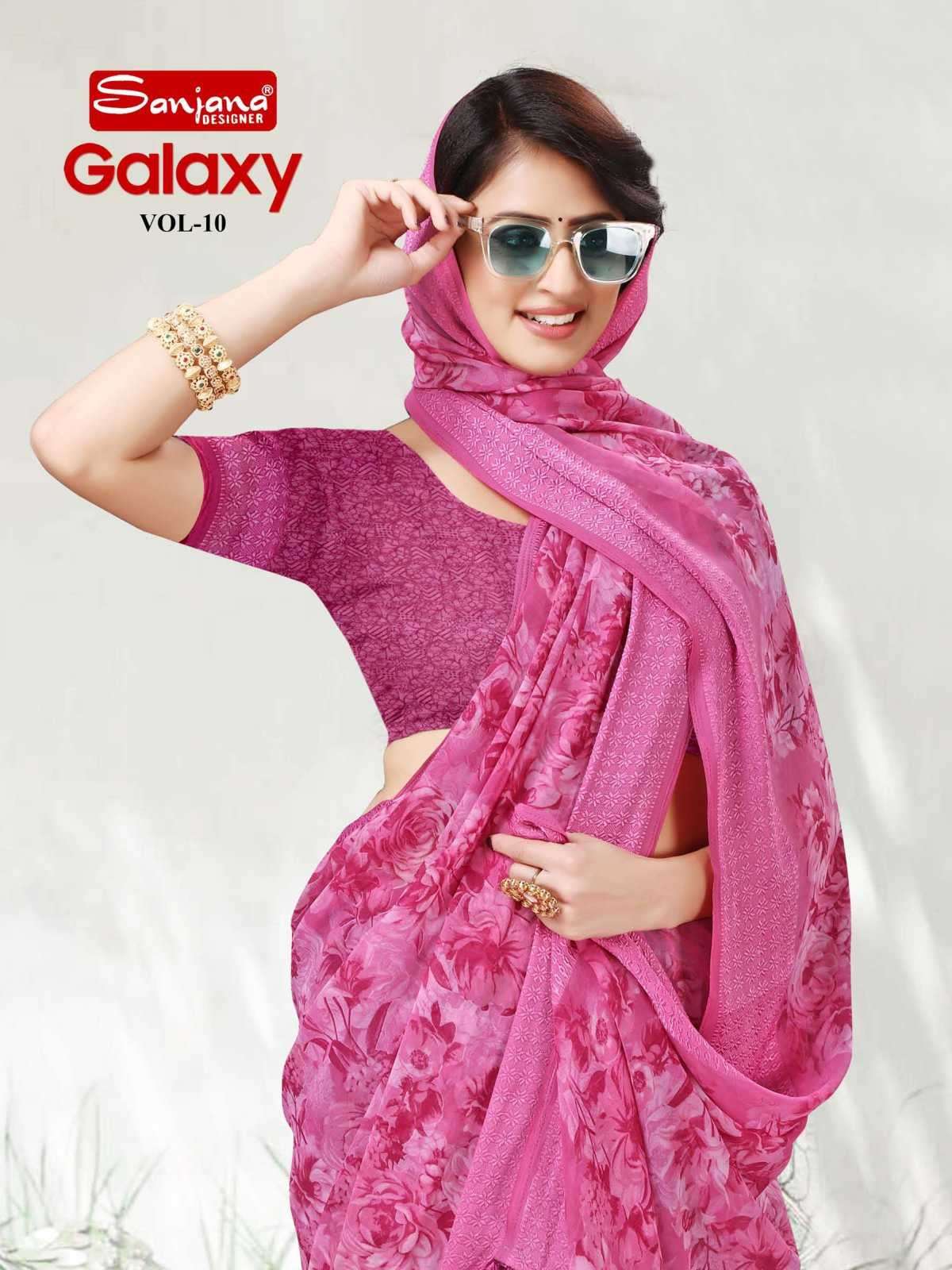 sanjana galaxy vol 10 series 155-160 weightless saree