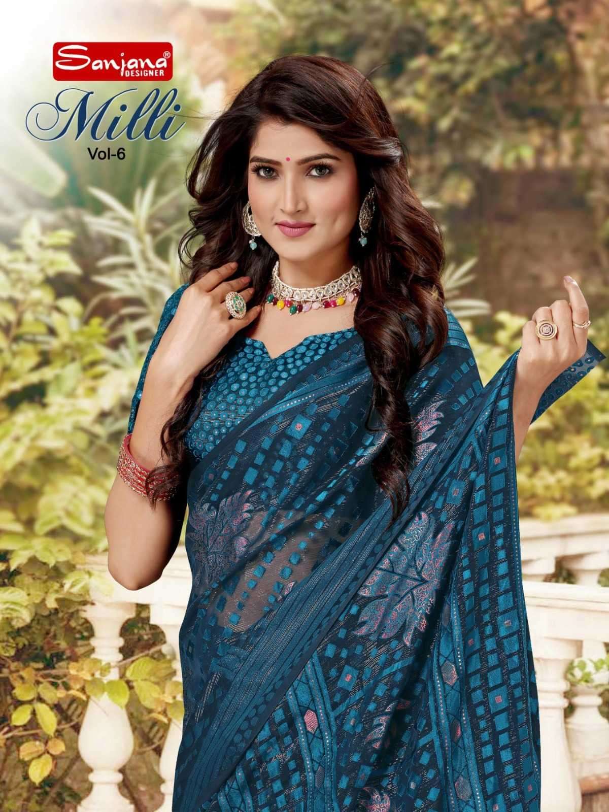 sanjana milli vol 6 series 131-136 brasso saree