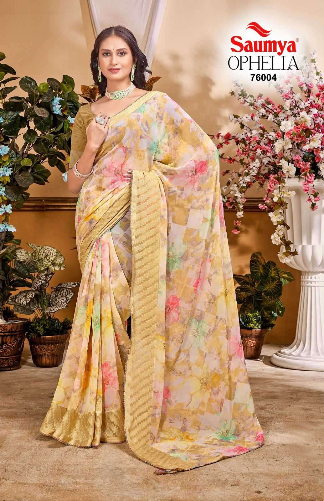 saumya ophelia series 76001-76008 Georgette saree