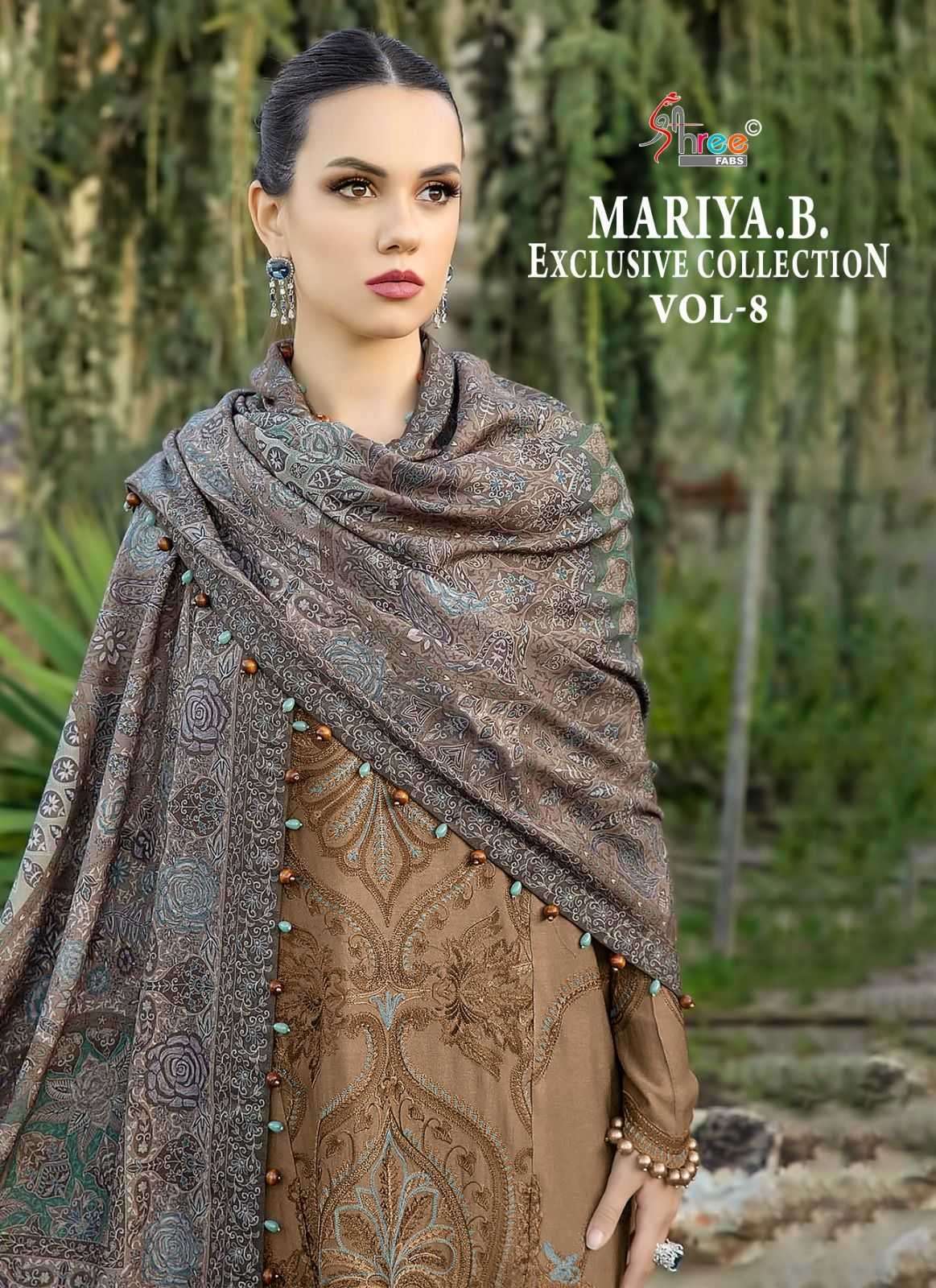 shree fab mariya b exclusive collection vol 8 series 3361-3364 pure rayon cotton suit