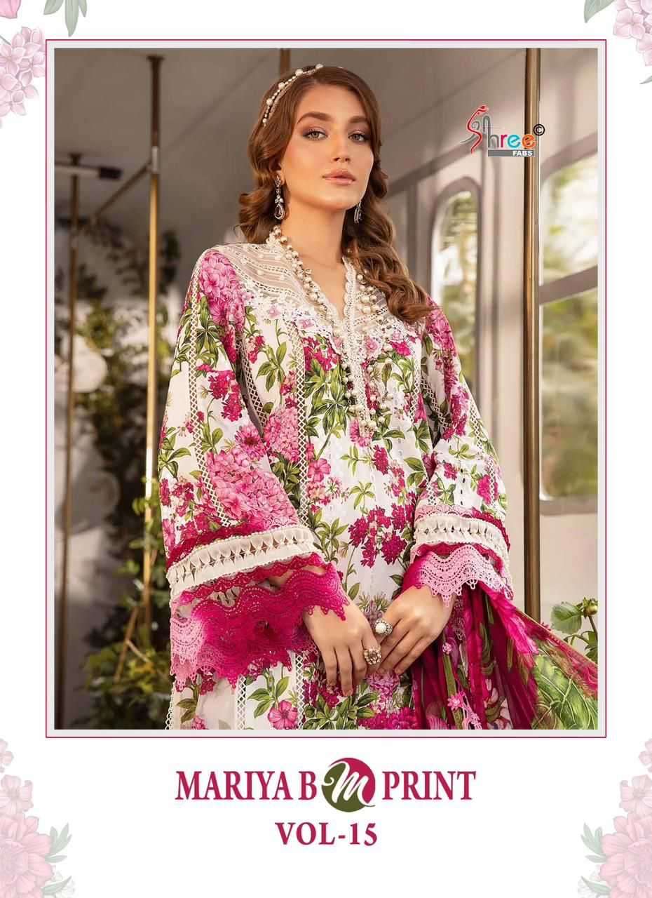 shree fab mariya b mprint vol 15 series 3413-3419 pure cotton suit