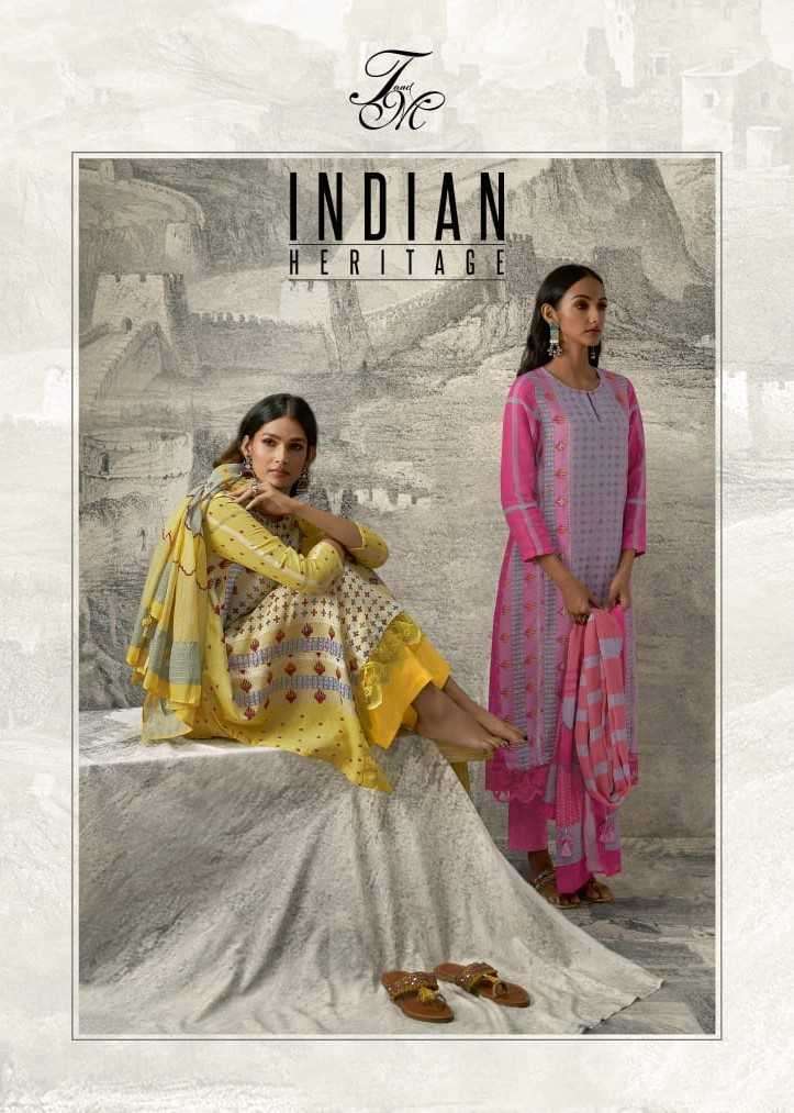 t&m designer indian heritage series 1121-1171 pure linen suit 