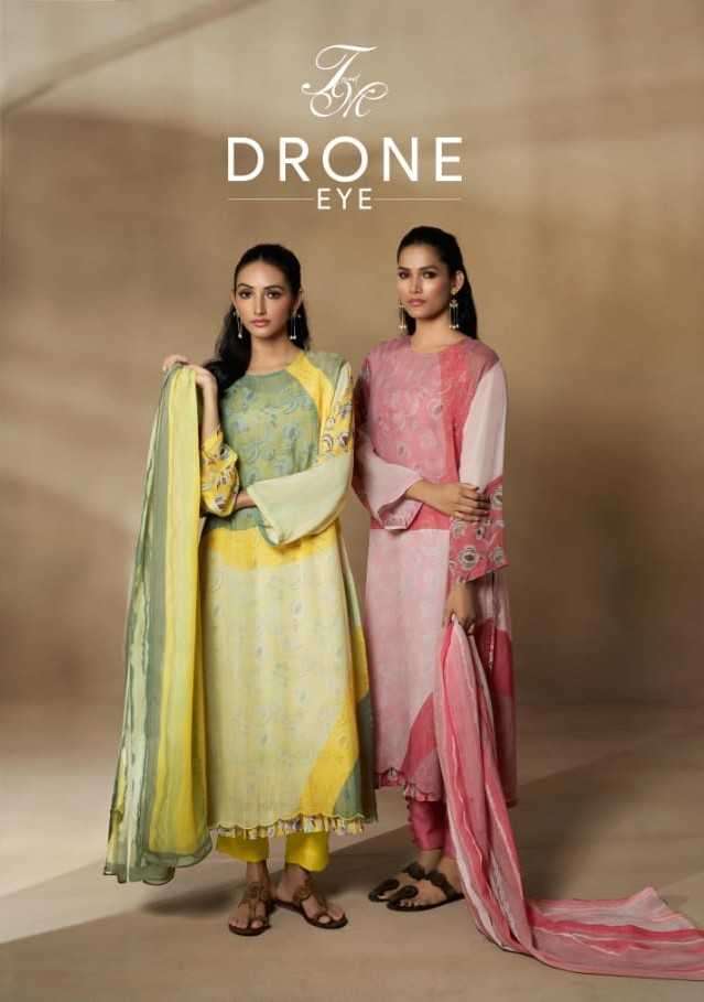 t&m drone eye pure organza viscose digital print suit 