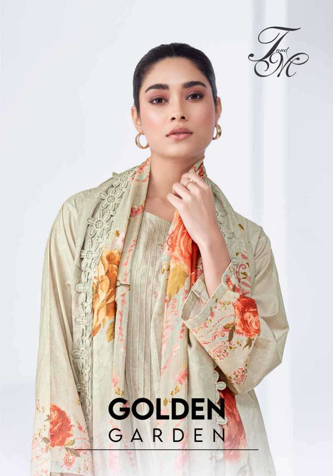 t&m golden garden pure cotton lawn digital print suit 