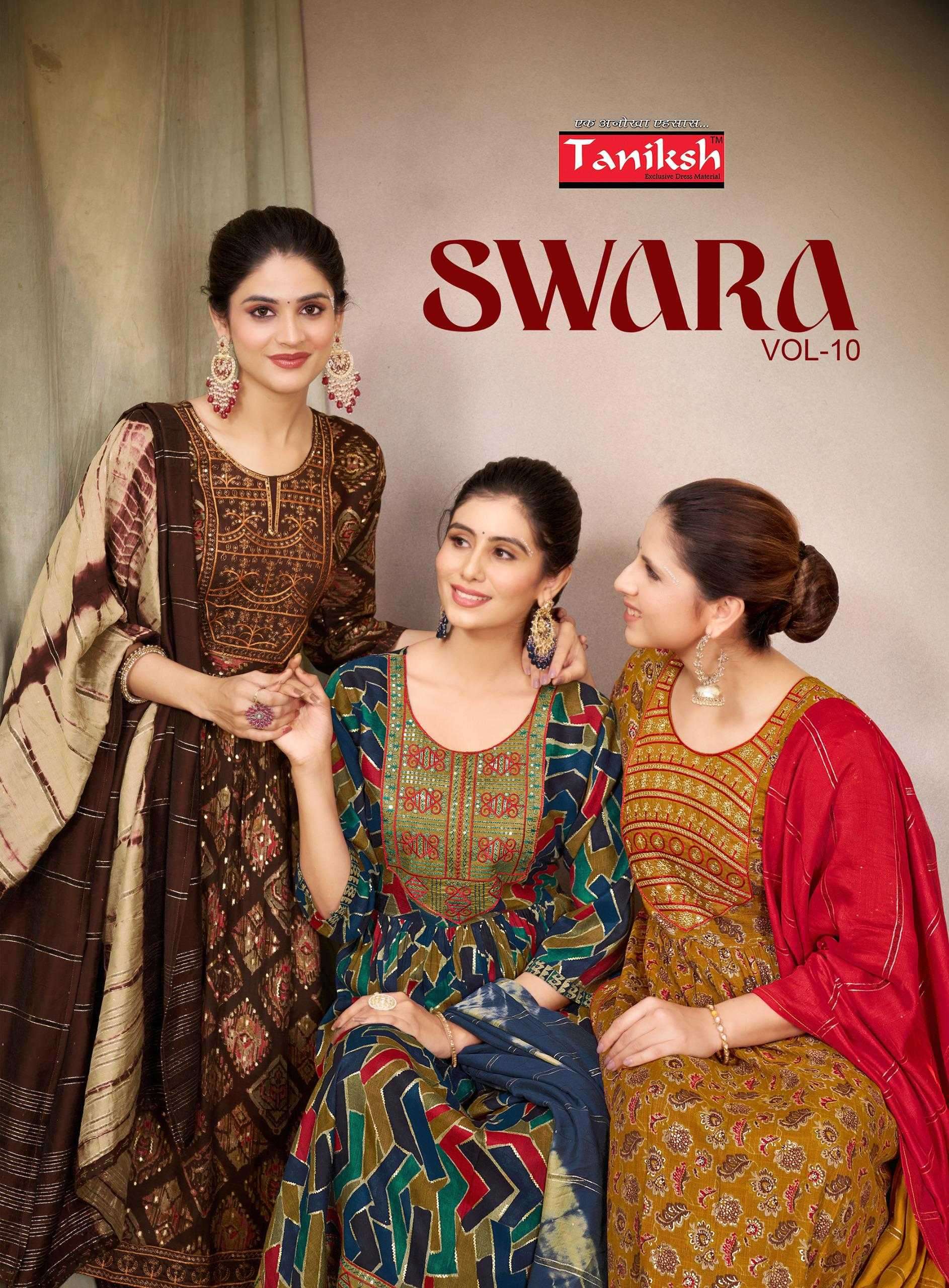 taniksh swara vol 10 series 10001-10006 capsule rayon readymade suit 