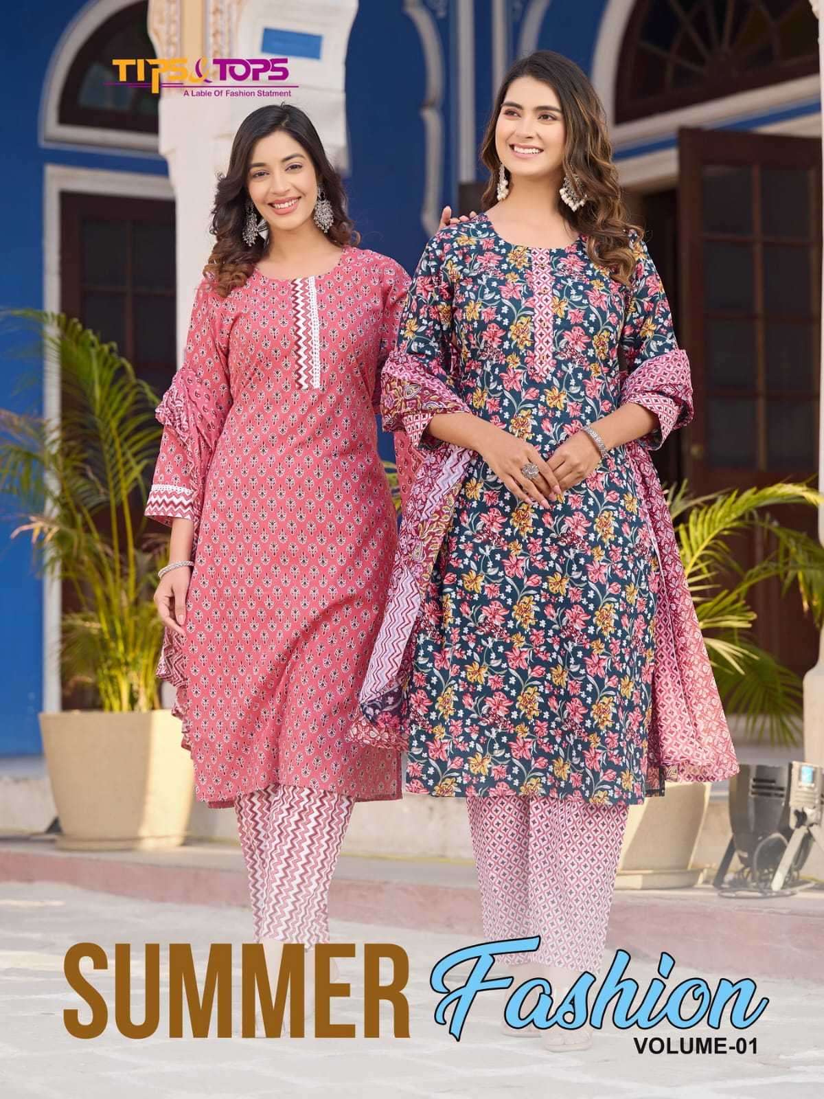 tip and tops summer fashion vol 1 series 101-104 cotton print readymade suit