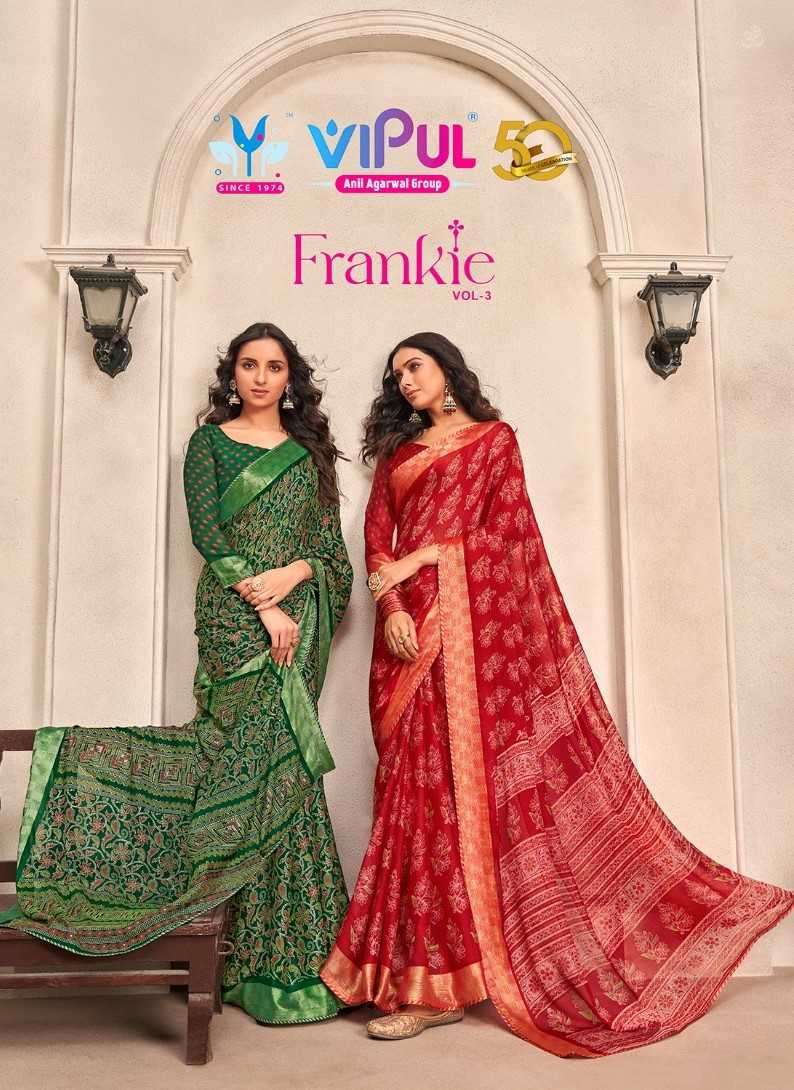 vipul fashion frankie vol 3 series 78201-78212 chiffon saree