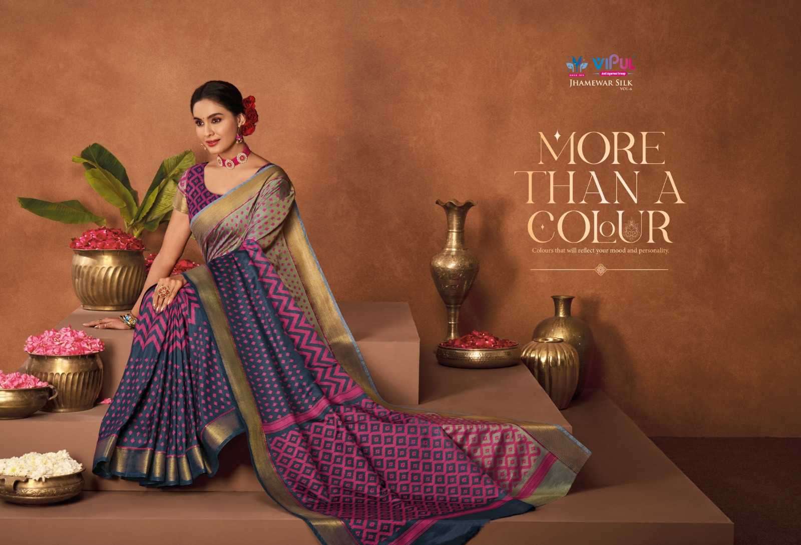 vipul fashion jhamewar vol 6 series 81207-81218 silk saree