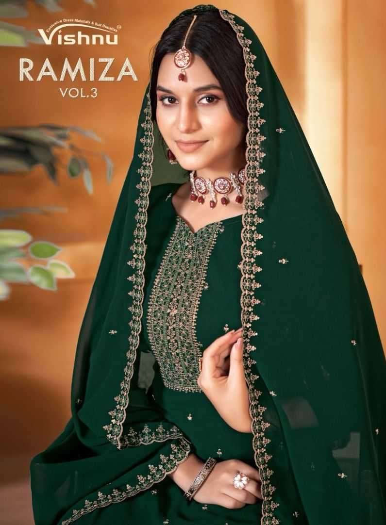 vishnu impex ramiza vol 3 series 27001-27008 faux georgette blooming suit 