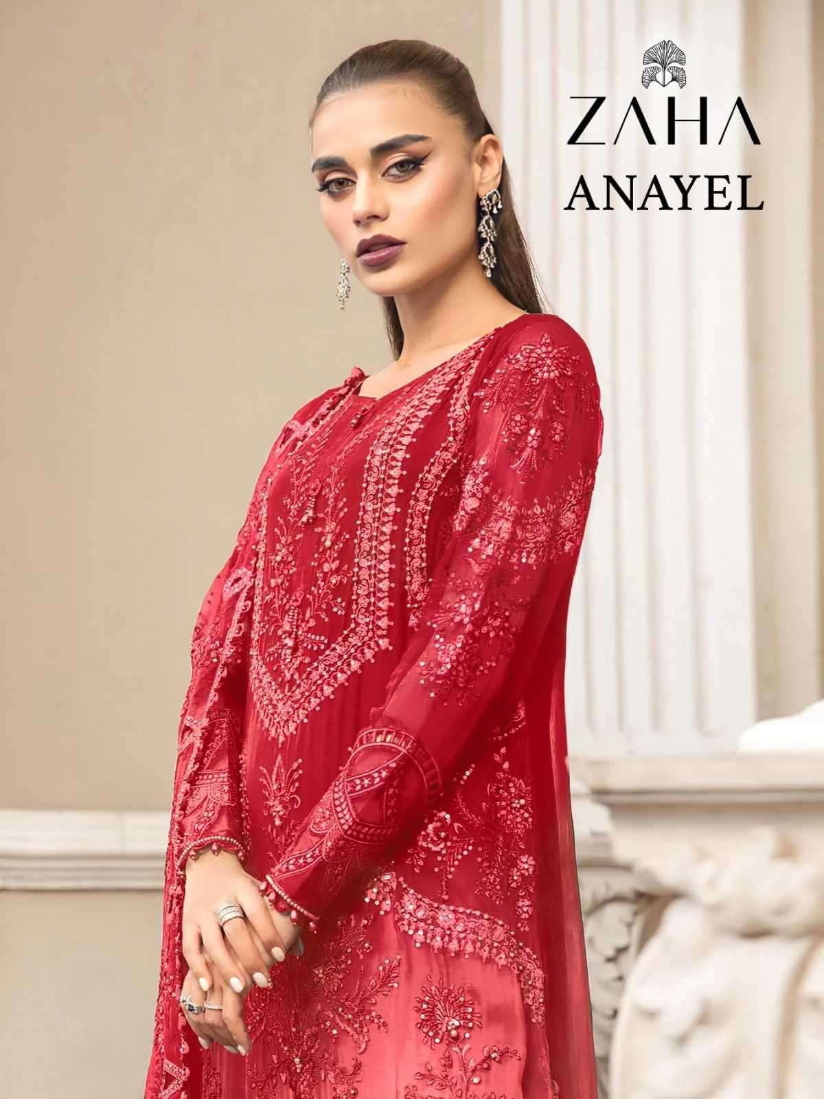 zaha anayel vol 1 10229 abcd georgette embroidered suit 