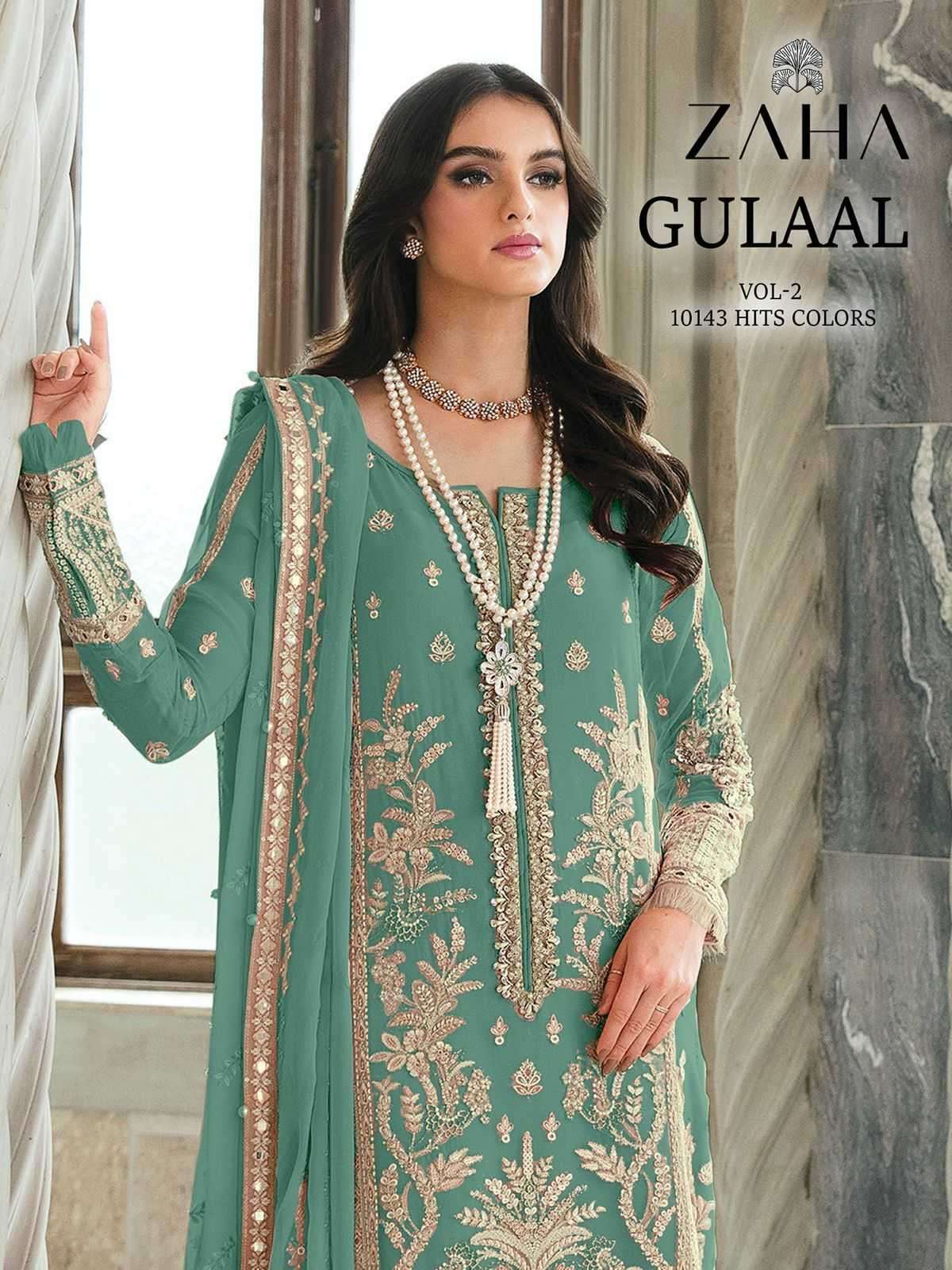 zaha gulaal vol 2 10143 efgh hit colours georgette suit 