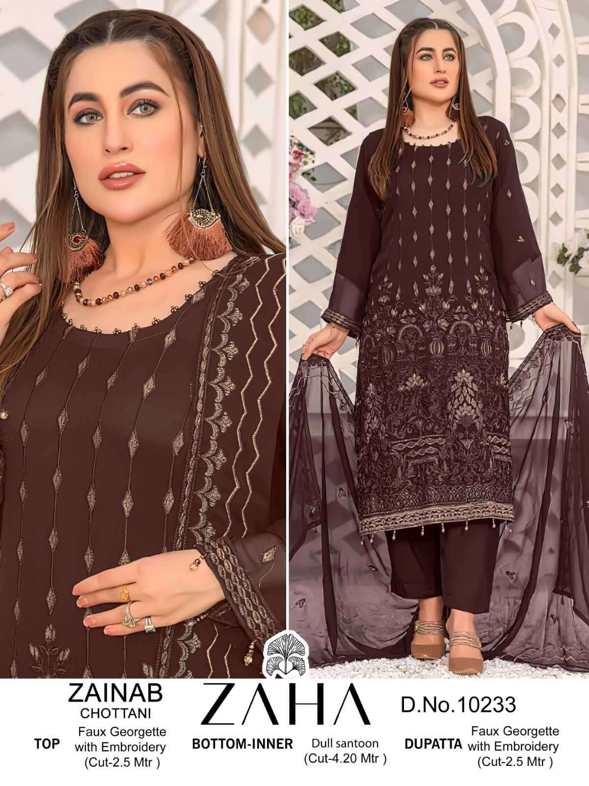 zaha zainab chottani series 10233-10235 heavy georgette suit 