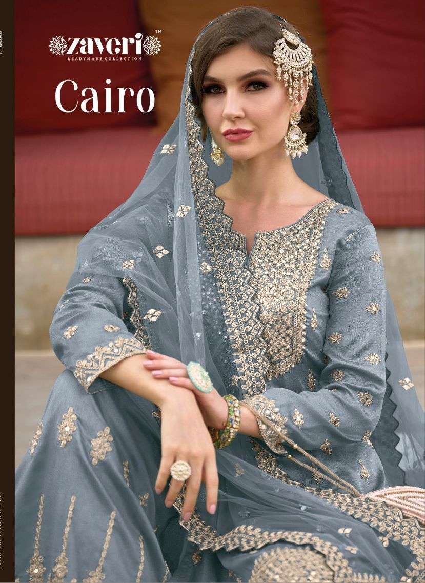 zaveri cairo designer Heavy Silk with  embroidery work readymade suit