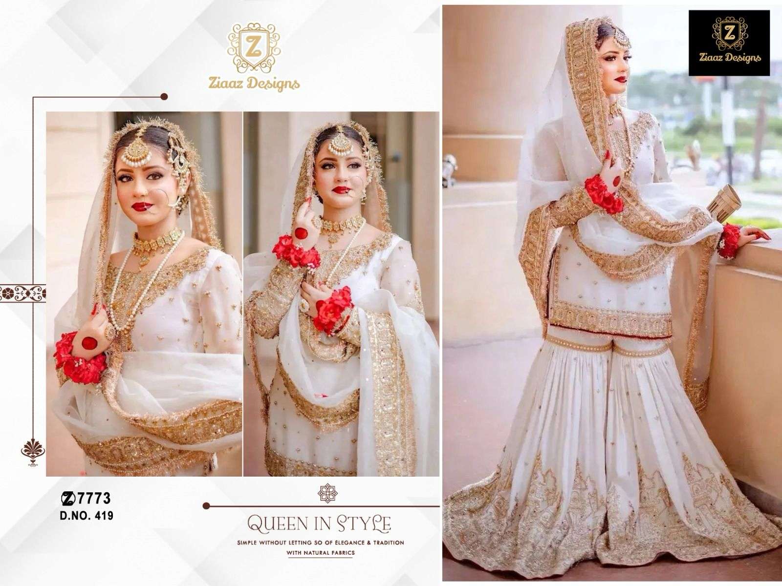 ziaaz design 7773 series 419 heavy georgette suit 