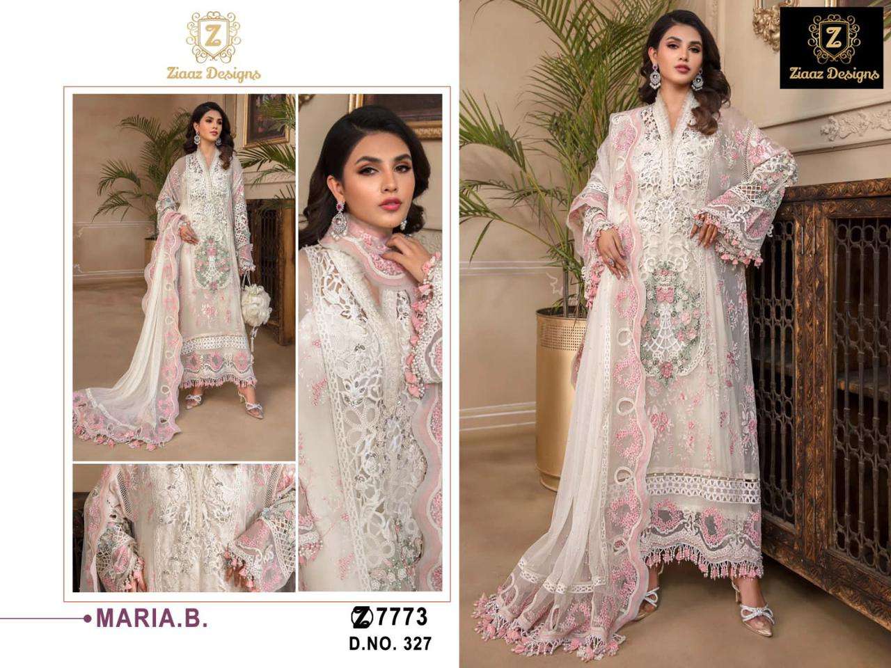 Ziaaz designs 327 designer georgette embroidery suit