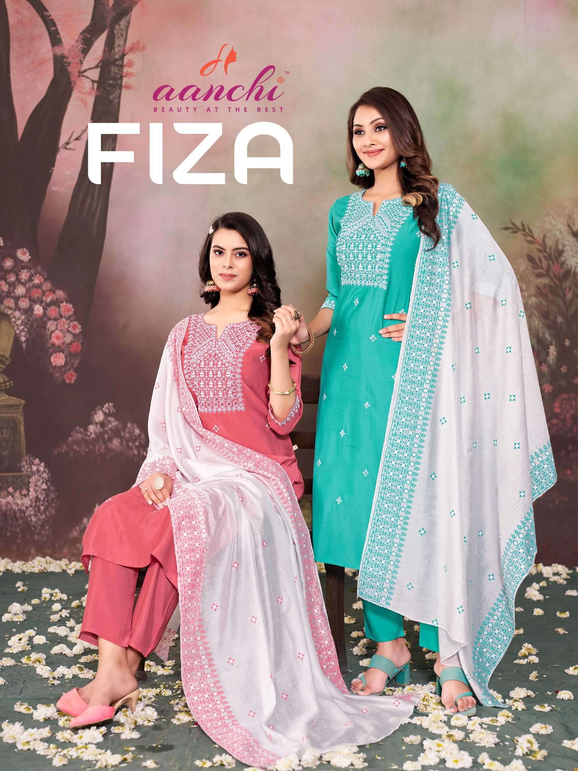 aanchi fiza series 1001-1004 Roman Silk readymade suit