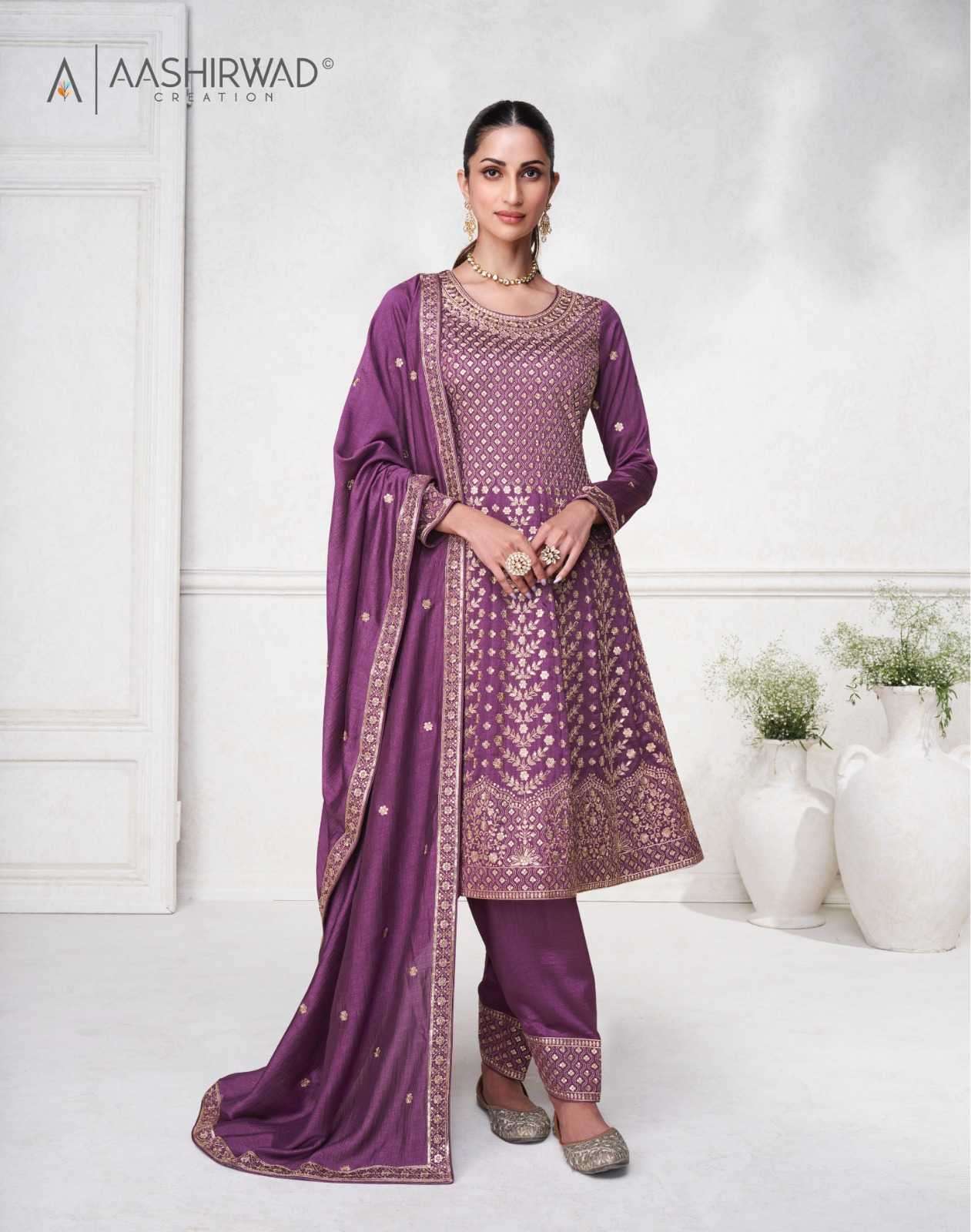 aashirwad gulkand sargam nx series 9845-9846 premium silk readymade suit 