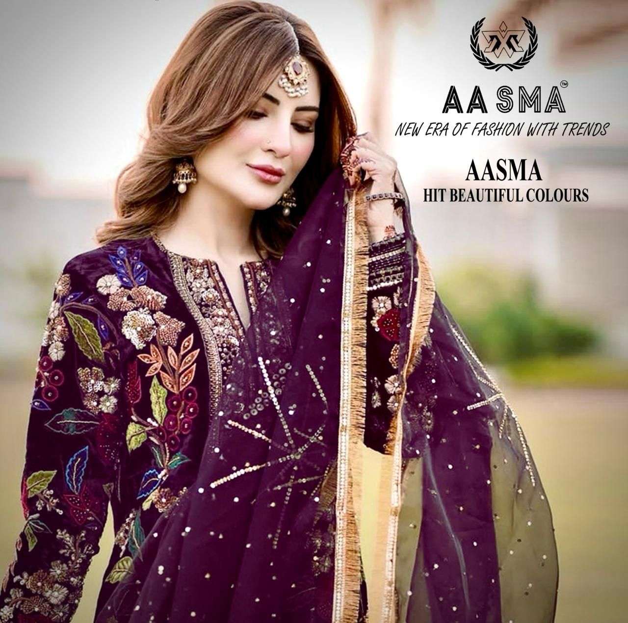 AASMA 202-A-B-C-D-HIT DISGINE Heavy Pure Fox Georgette suit