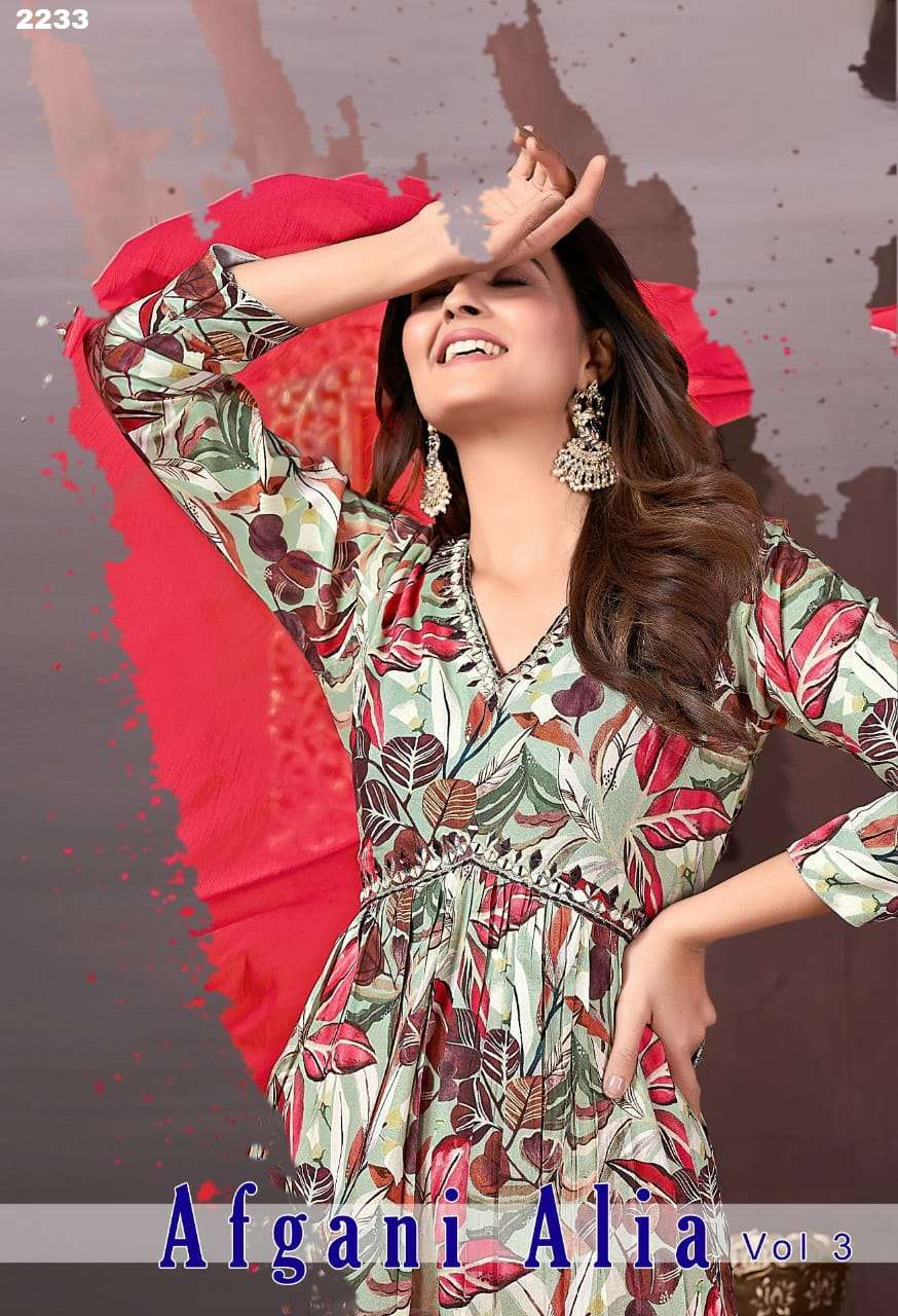 Afgani Alia Vol-3 designer Premium Riyon suit