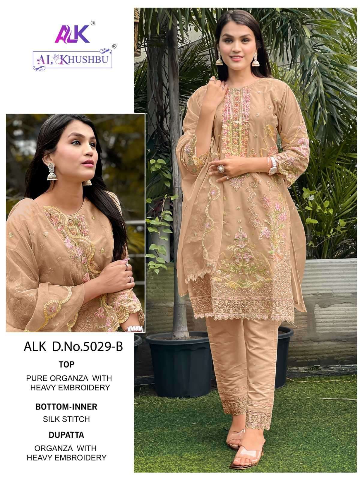 al khushbu 5029 b organza heavy embroidered suit 