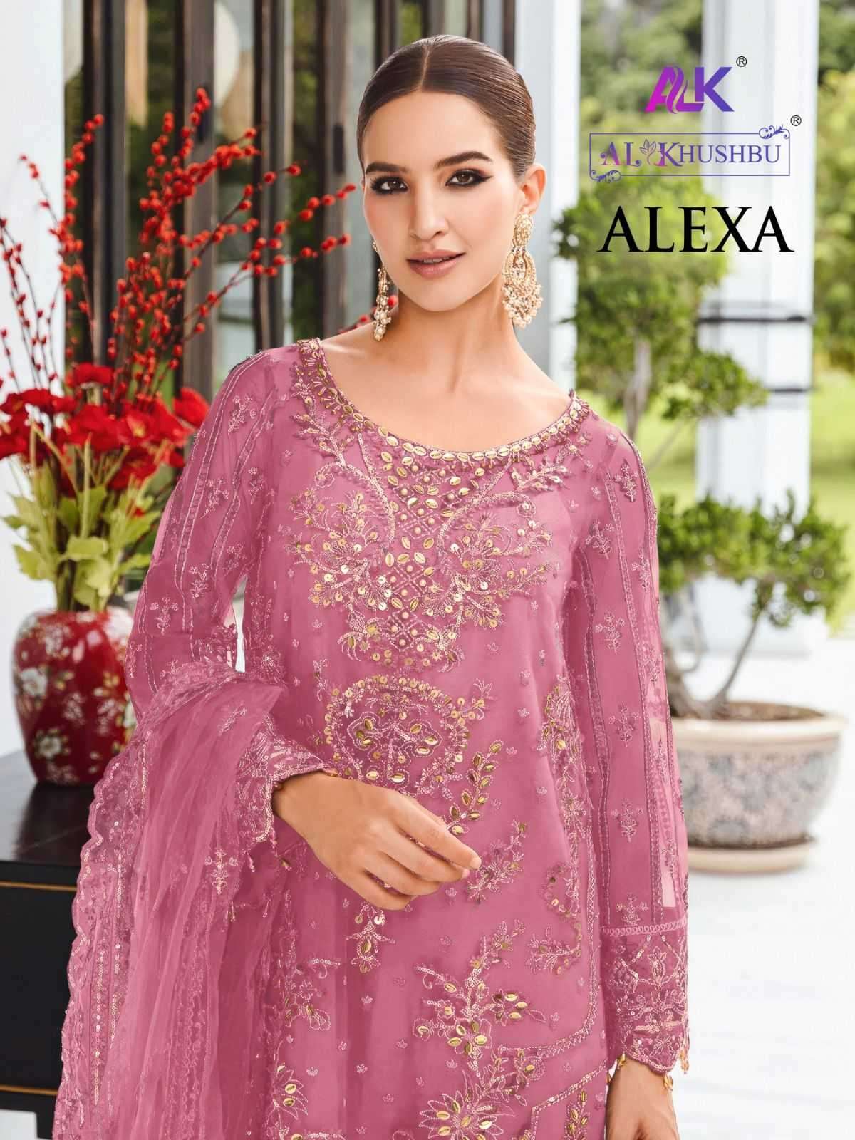 al khushbu alexa vol 1 5074 abcd organza embroidered suit